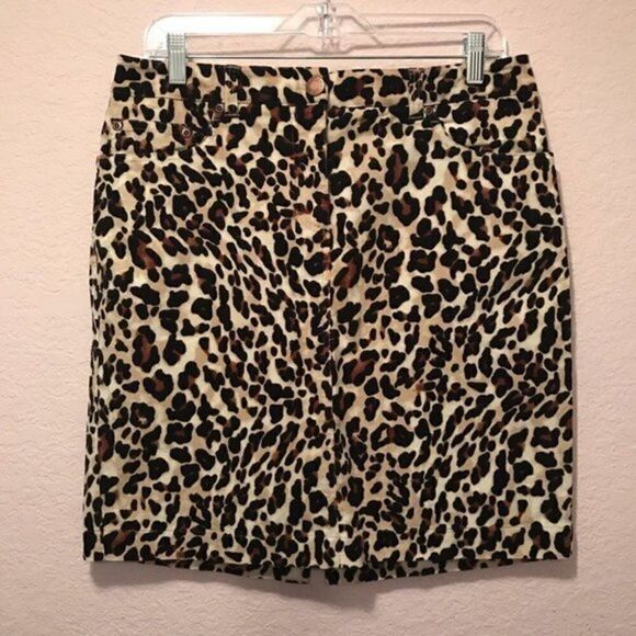 NW0T. Jones New York Sport Stretch leopard skirt. - Picture 2 of 8